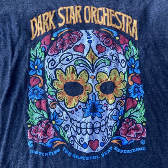 DARK STAR ORCHESTRA Shirt Sz S Grateful Dead Cover Band Grey Sugar Skull - Picture 2 of 8
